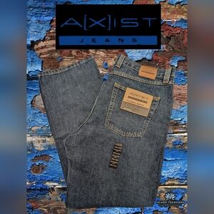 NWT Axist Jeans Classic Denim 36Wx30L Tapered Leg Below Waist Xtra Room Seat